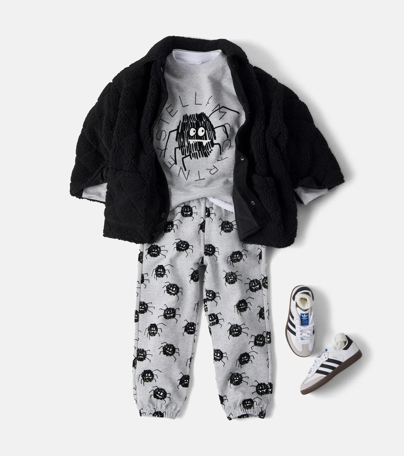 Стеганая куртка-мишка Stella Mccartney Kids, черный — фото 2