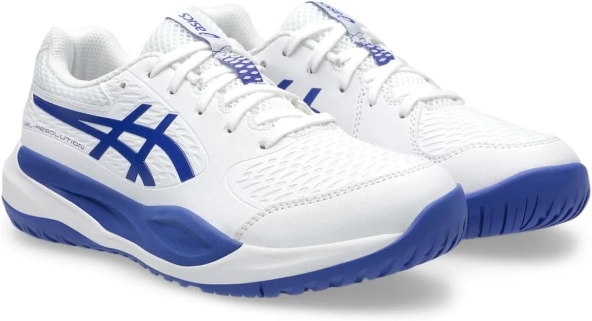 Кроссовки для тенниса ASICS Gel-Resolution X, для детей, белый/темный кобальт