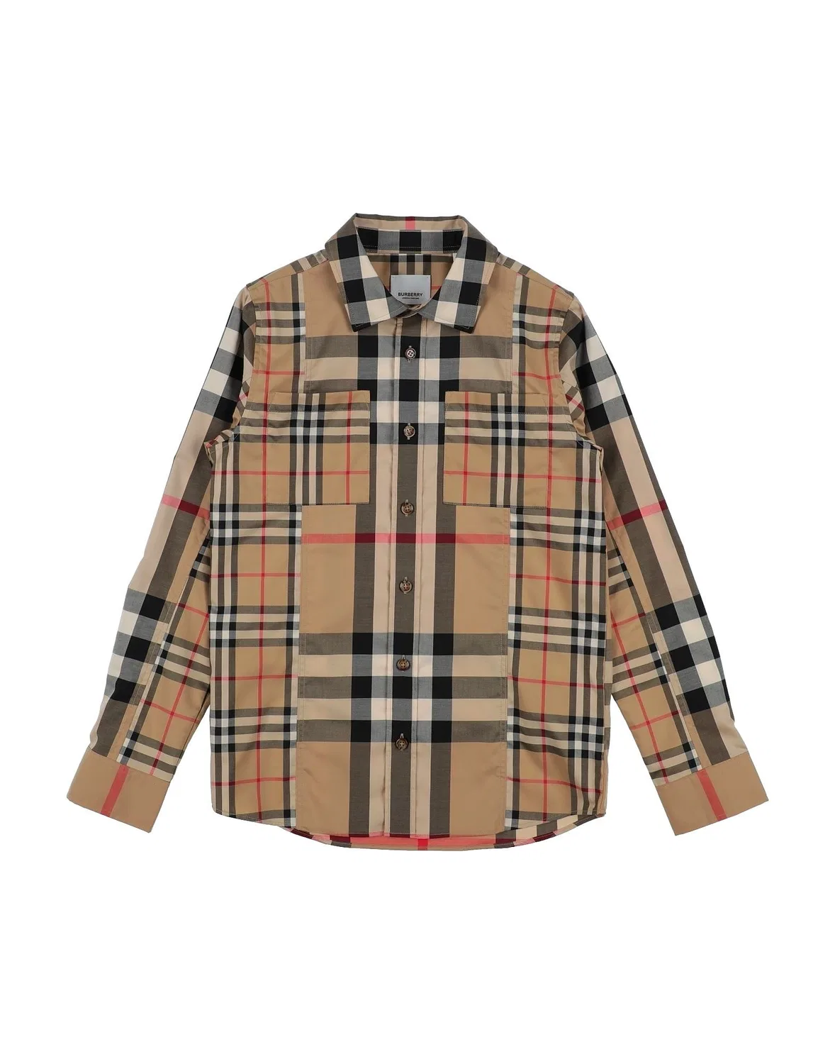 Детская рубашка с длинным рукавом Burberry, бежевый