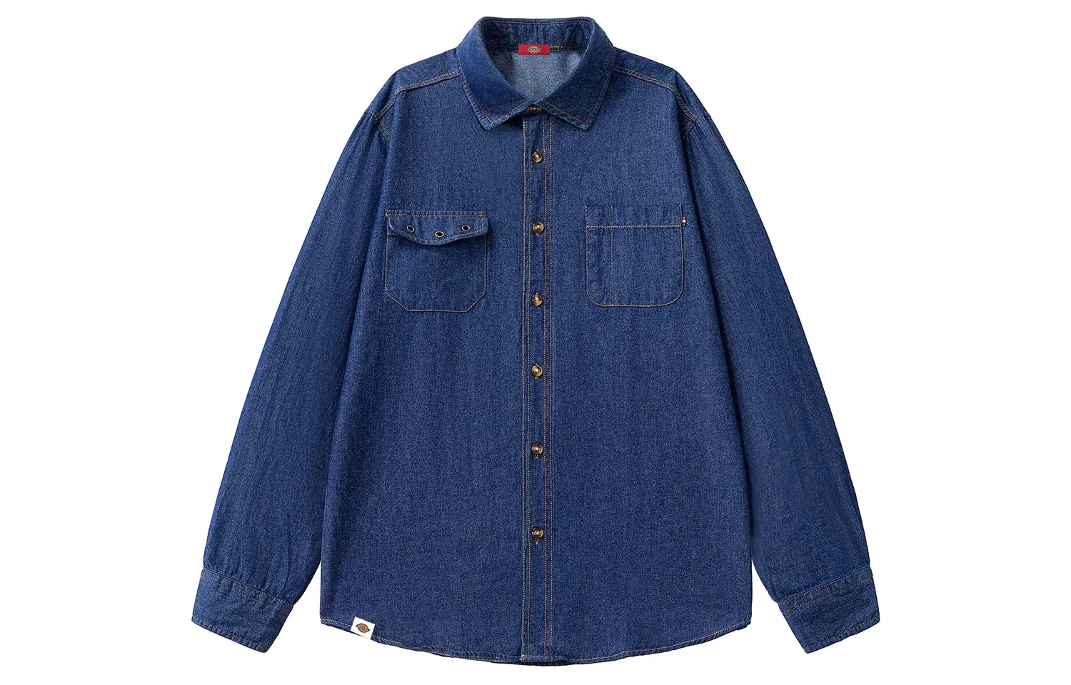 Детская рубашка джинсовая с воротником Dickies, Dark Blue