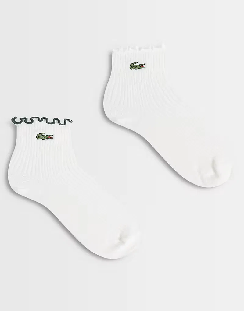 Носки средние с рюшами 2 шт Lacoste, коричневый