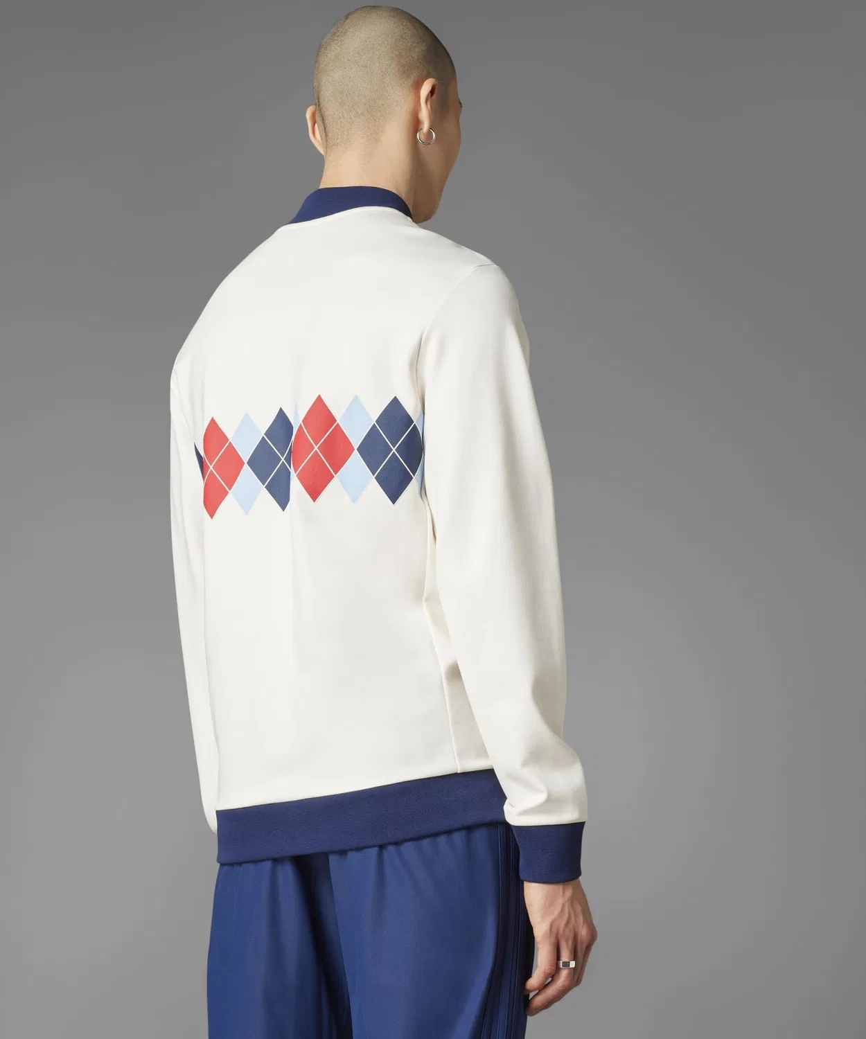 Мужской свитшот с четверть-застежкой, модель HZ Adidas, White — фото 2