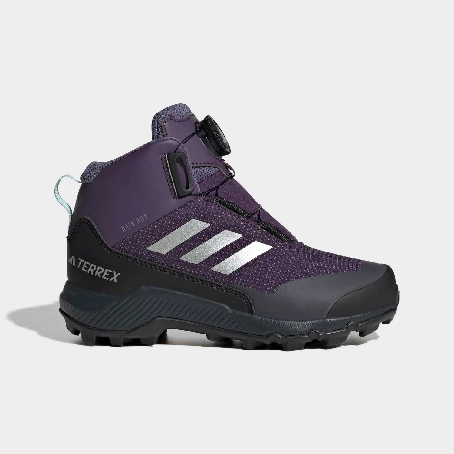 Детские зимние ботинки для ходьбы с быстрой шнуровкой Adidas TERREX, Aurora Plum / Matte Silver / Core Black — фото 2