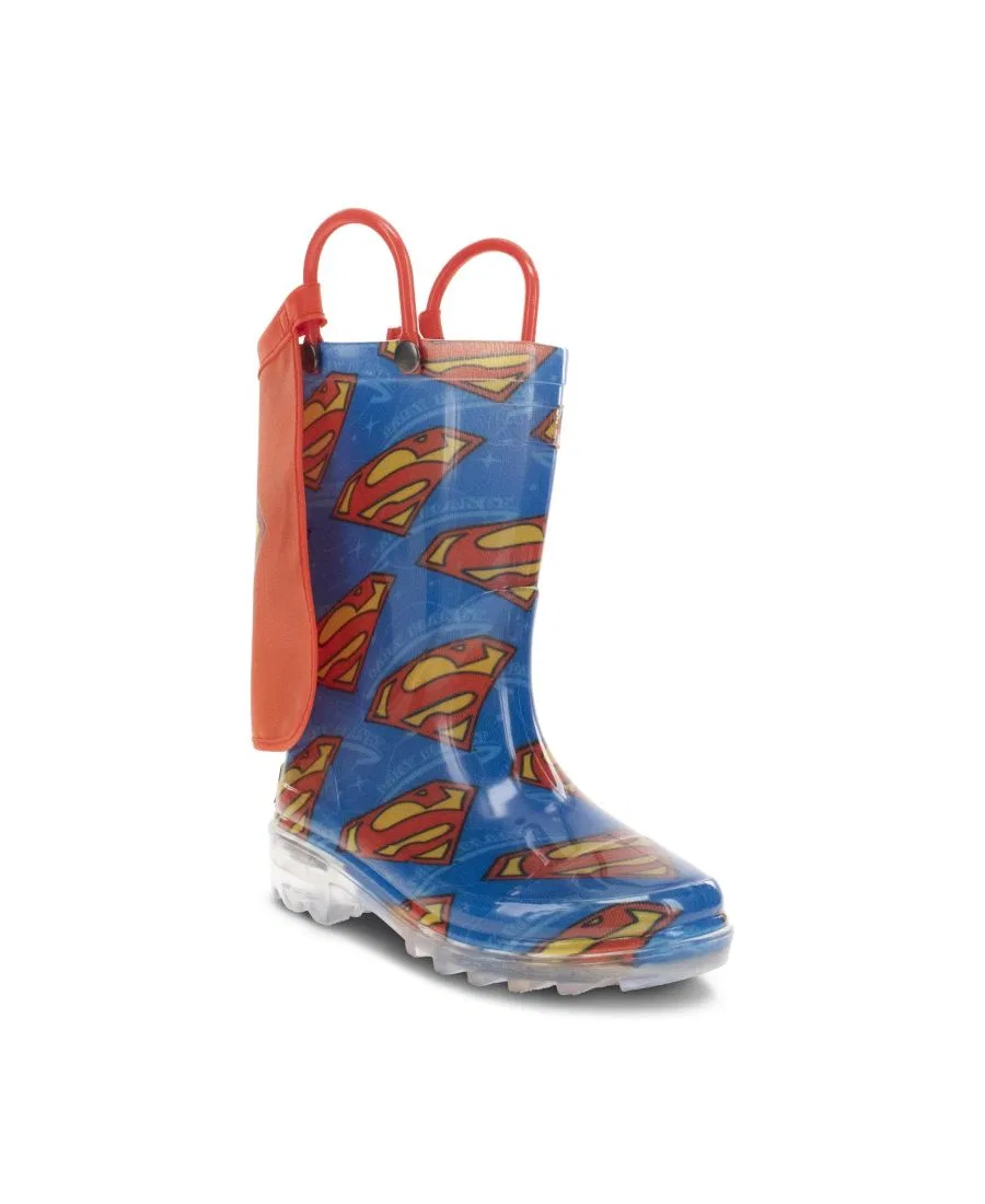 Детский резиновый сапог с подсветкой Superman Lighted Rain Boot Western Chief, Blue