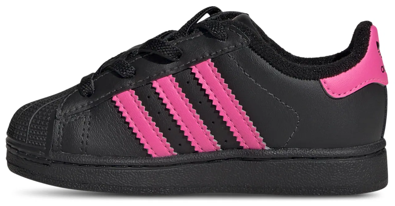 Кроссовки для малышей девочек Superstar II Adidas, розовый/черный — фото 2