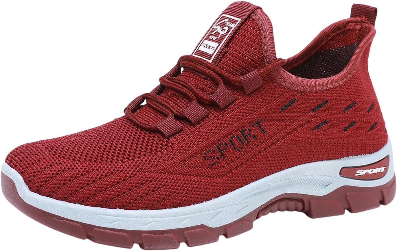 

Мужские беговые кроссовки IWIHMIV, повседневные, для улицы, нескользящие, для ходьбы, легкие, спортивные, дышащие, красный