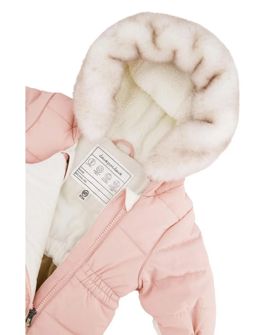 Детский зимний комбинезон-слип Deux par Deux, Pale Dusty Pink — фото 4