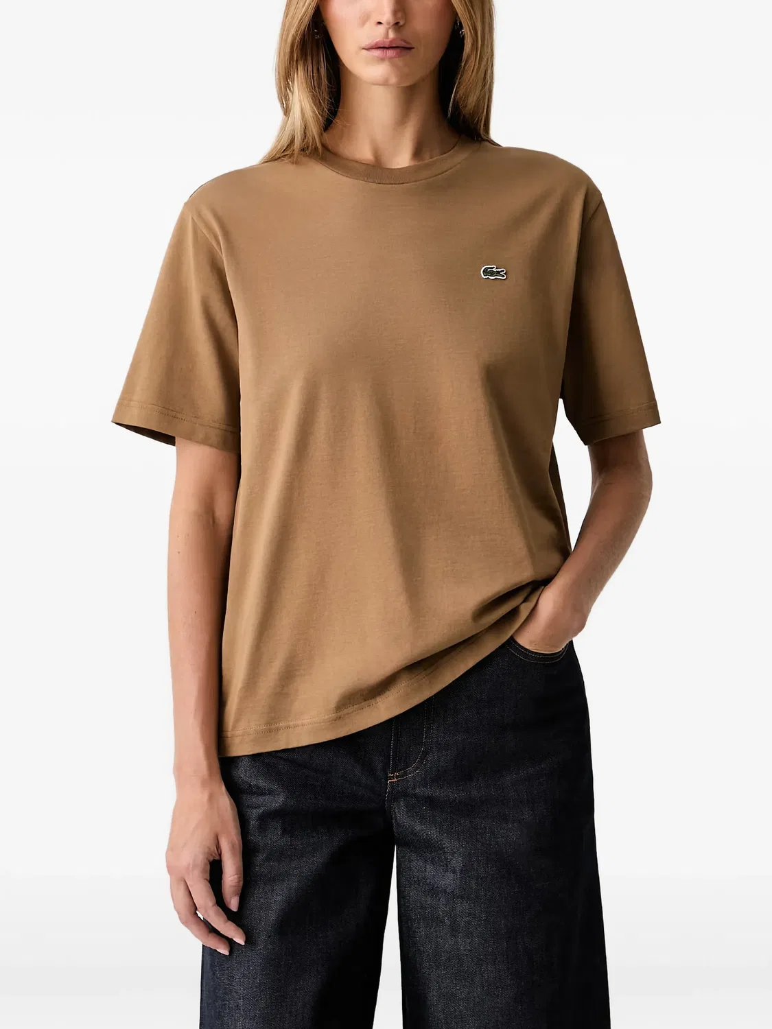 Футболка свободного кроя Lacoste, коричневый