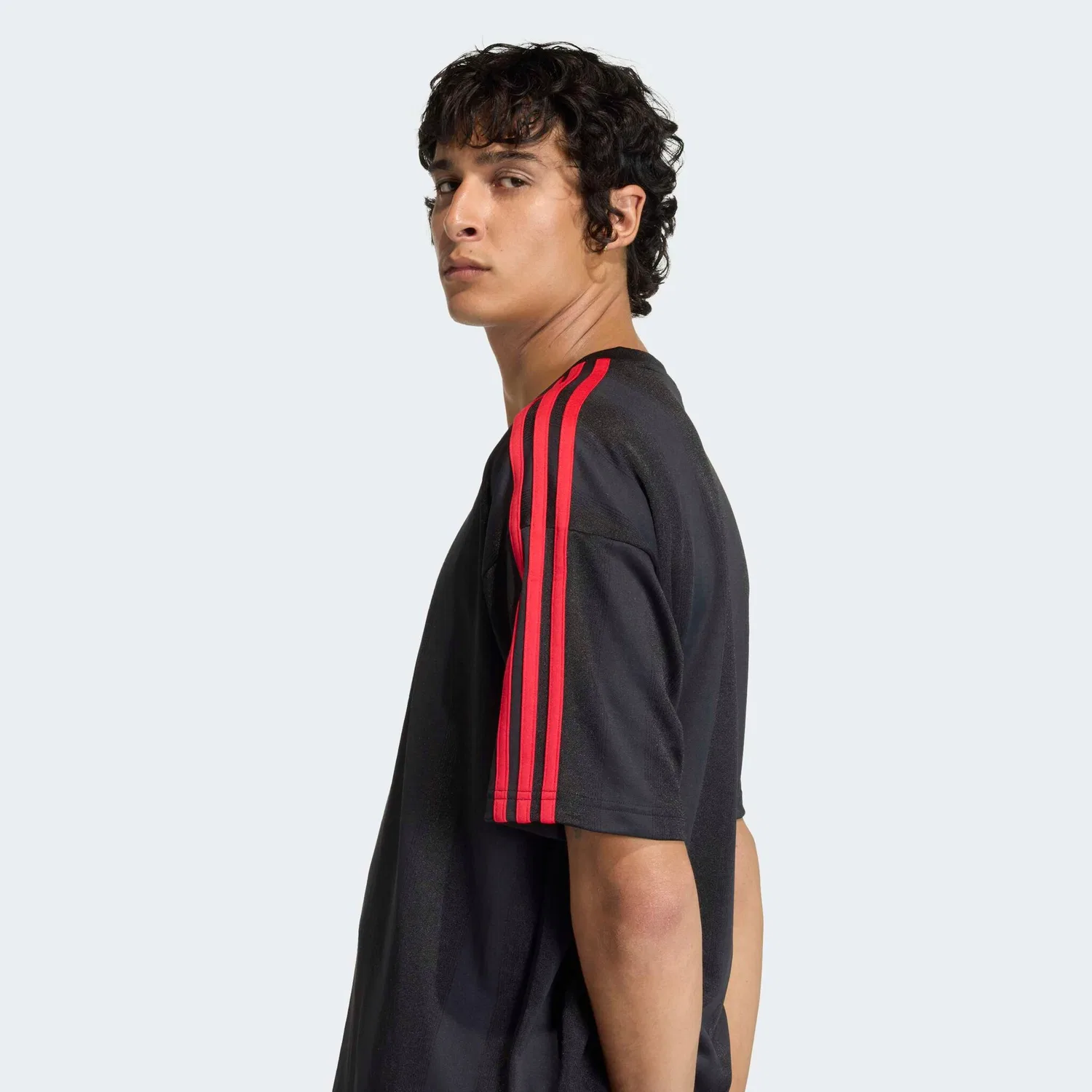 Мужская футболка с джаккардовым узором Adidas Originals, Black/Black — фото 4