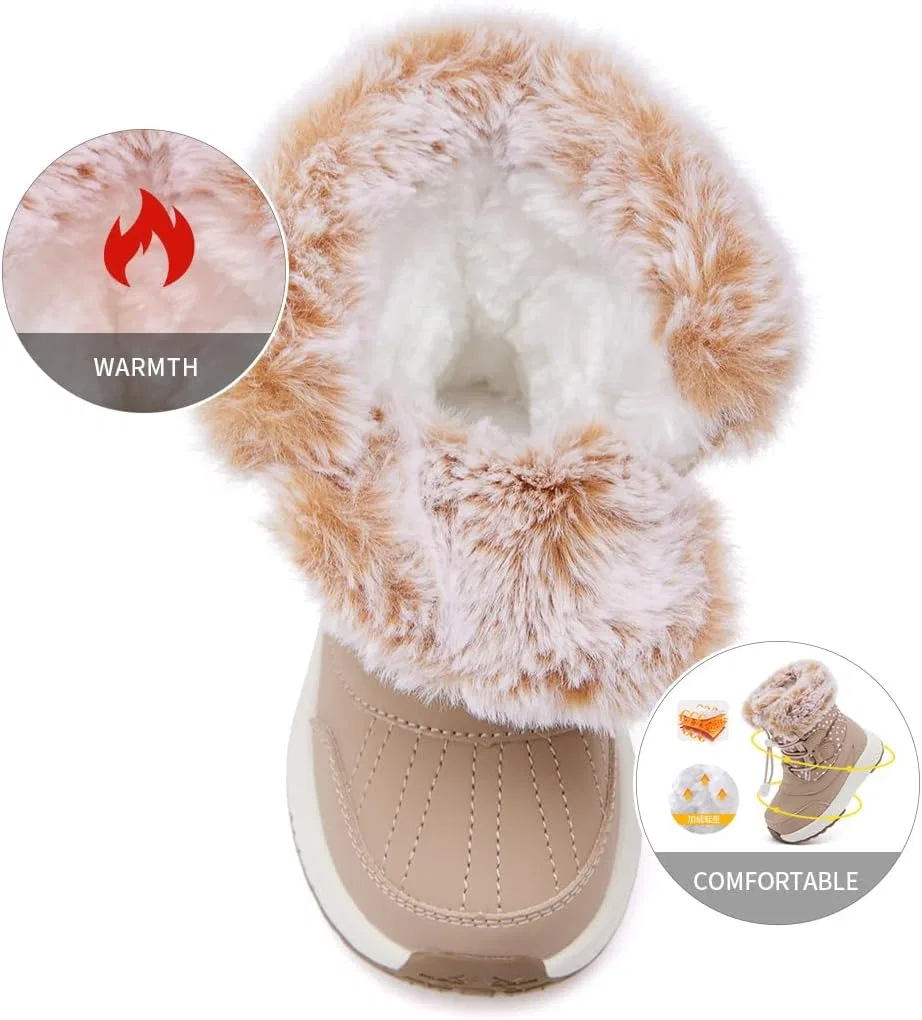 Детские зимние снежные ботинки для девочек и мальчиков BMCiTYBM, Camel — фото 3