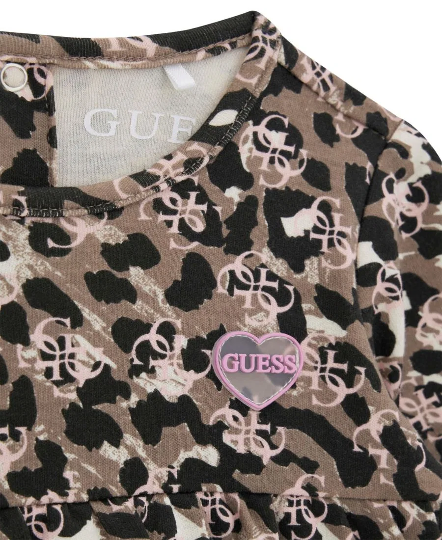 Платье-боди с длинным рукавом с леопардовым принтом GUESS, Tan Light Brown — фото 3