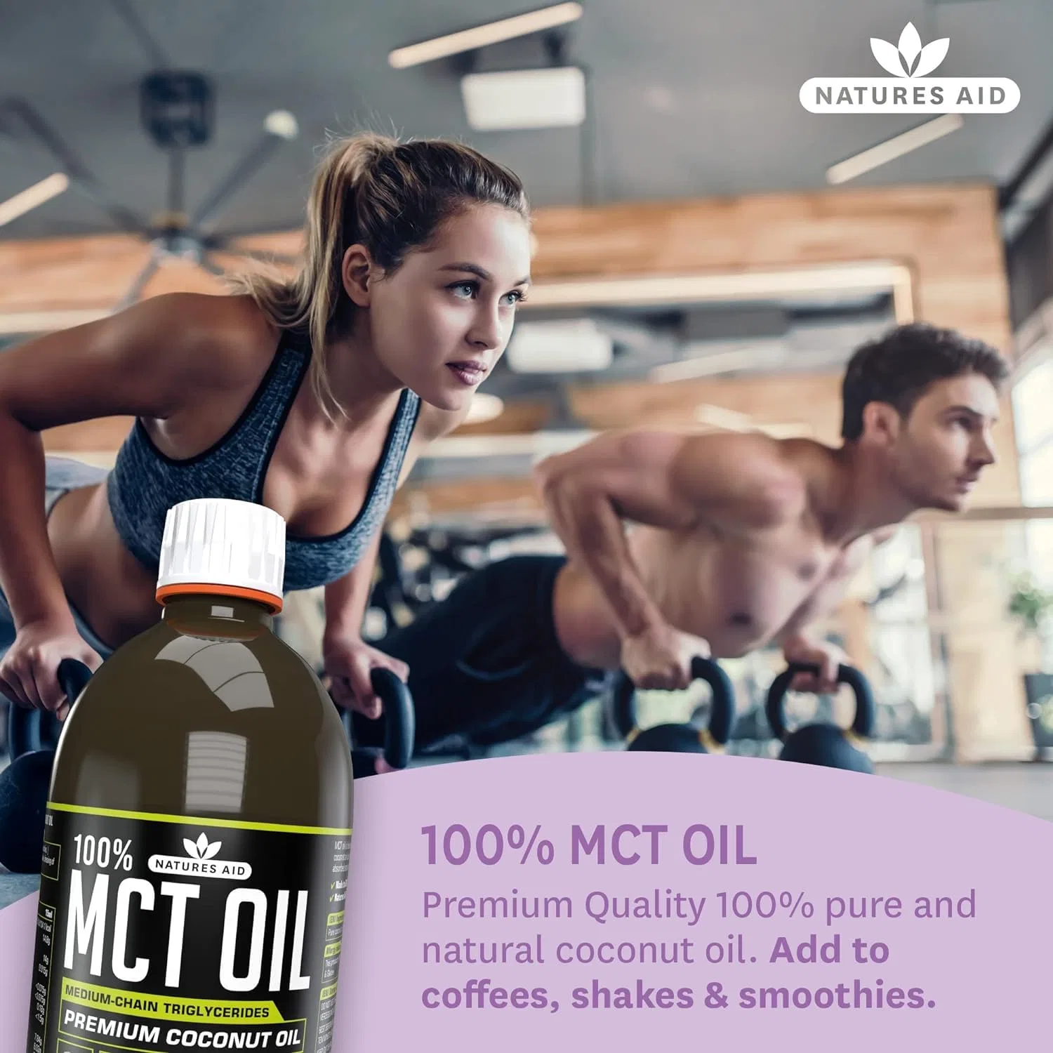 Масло MCT Natures Aid Premium Coconut Oil 1000 мл — фото 4
