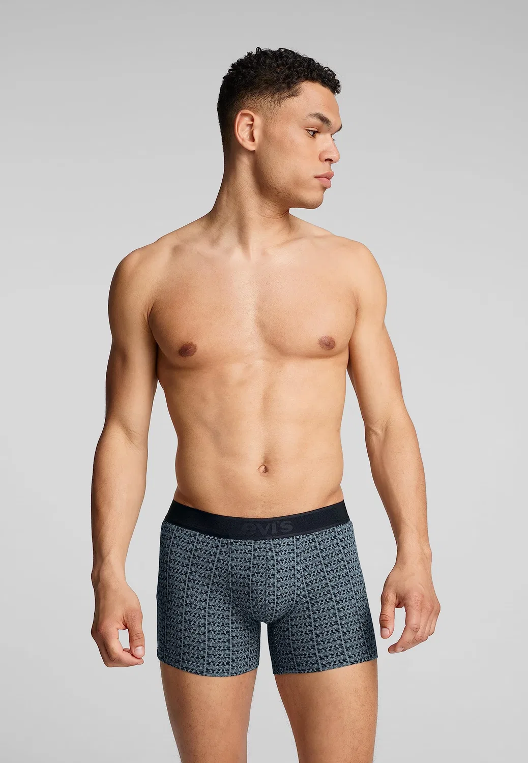 Мужские боксеры с принтом Levi's, Black Grey Combo — фото 4