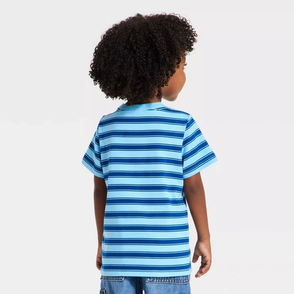 Детское футболка с коротким рукавом с принтом в полоску INFANT/TODDLER BOY, Blue — фото 2