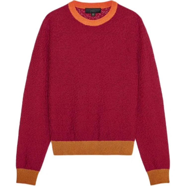 Женский свитер с длинным рукавом ZARA, Red/Orange