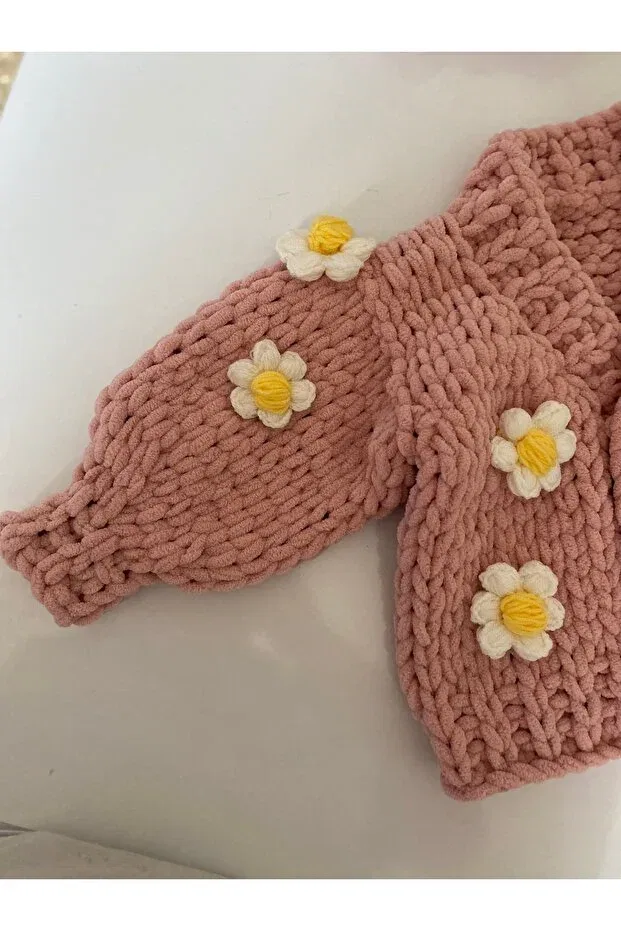 Детский кардиган для девочек хлопковый Daisy girl cardigan Cnsasf, Pink — фото 3