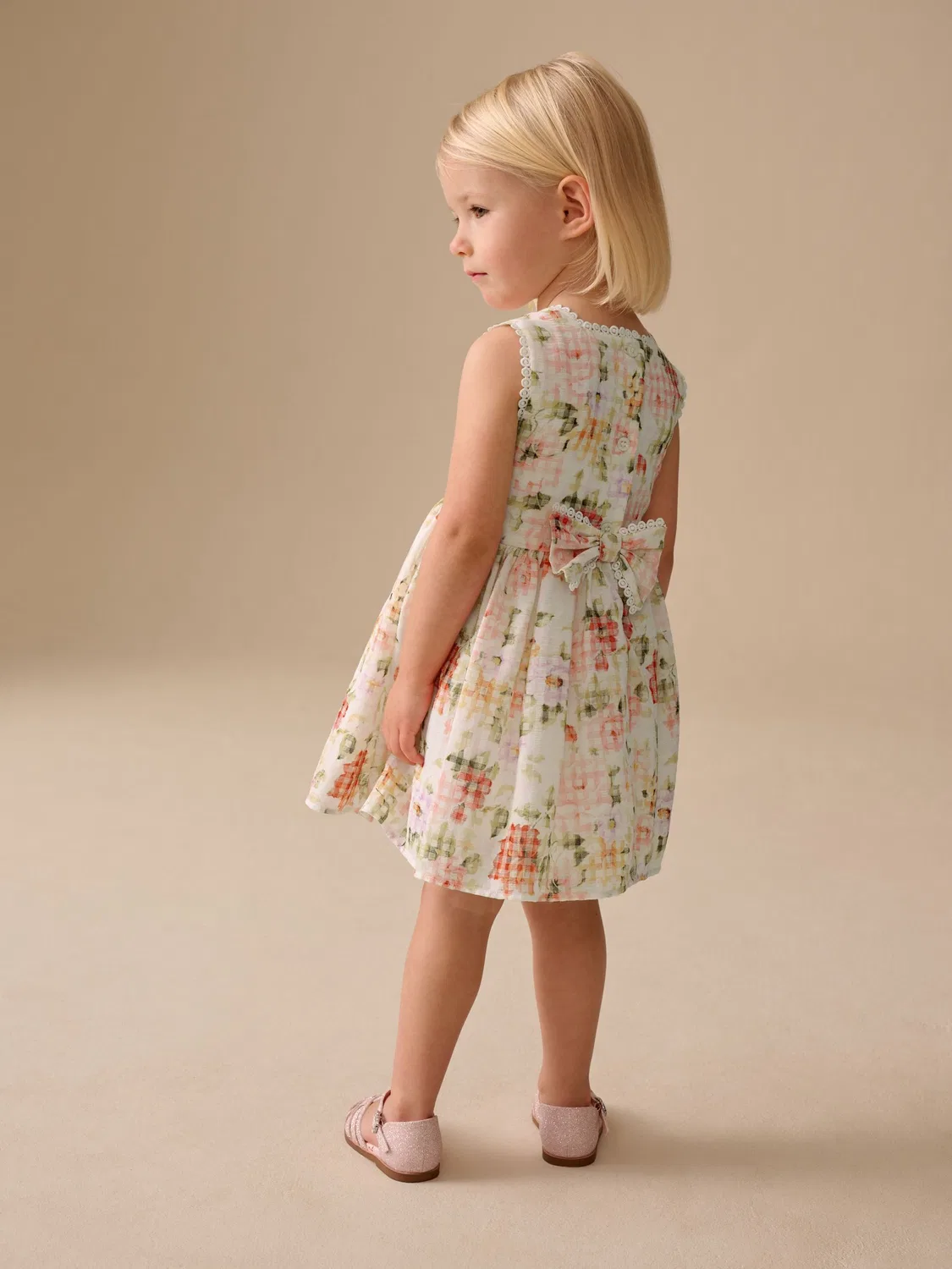 Платье для девочек Prom Dress с цветочным принтом Next, Pale Pink — фото 3