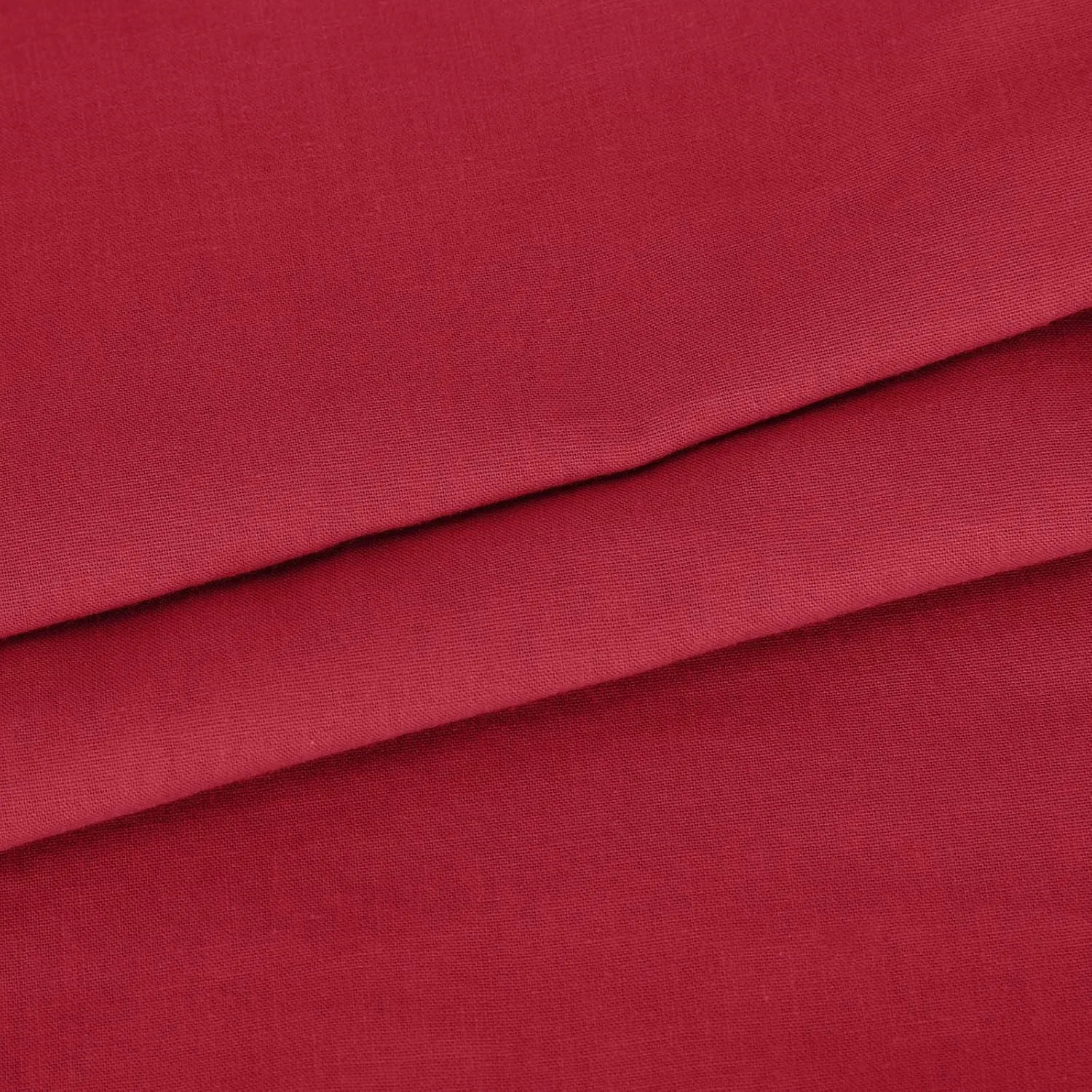 Женская свободная футболка с длинным рукавом из хлопка и льна, Red — фото 4