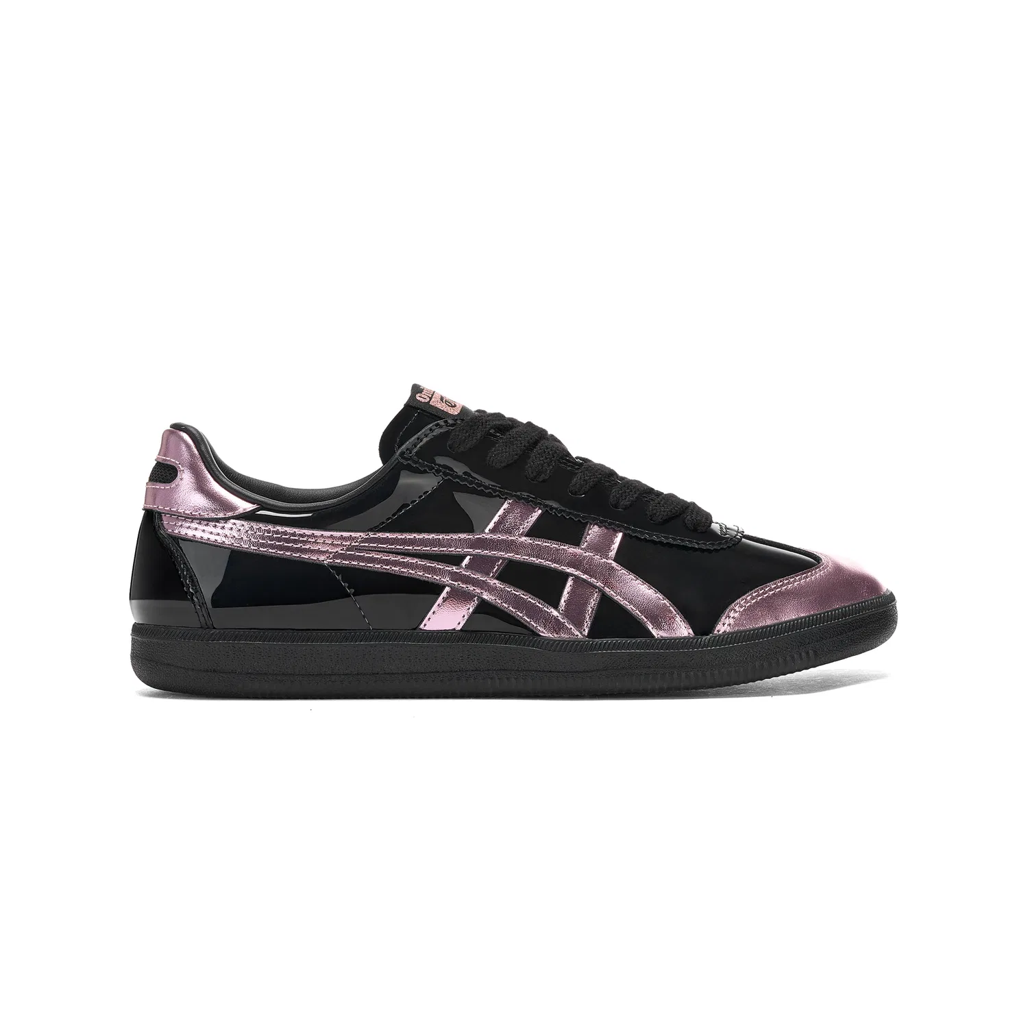 Детские кроссовки кожаные Tokuten Onitsuka Tiger, Black/Pink — фото 3