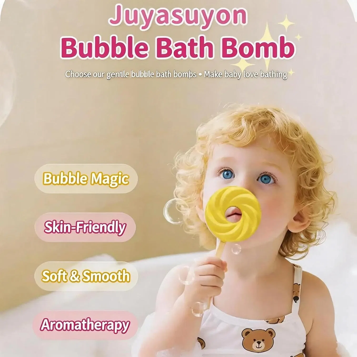 Бомбочки для ванны детские Lollipop, Ungtyb, 1 шт, Marshmallow-duft — фото 4
