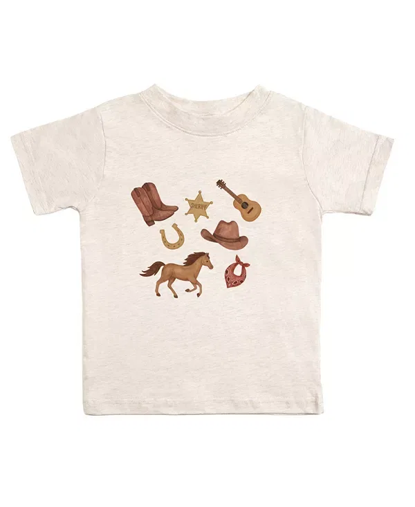 Детская футболка с принтом Western Cowboy Sweet Wink, Natural Heather