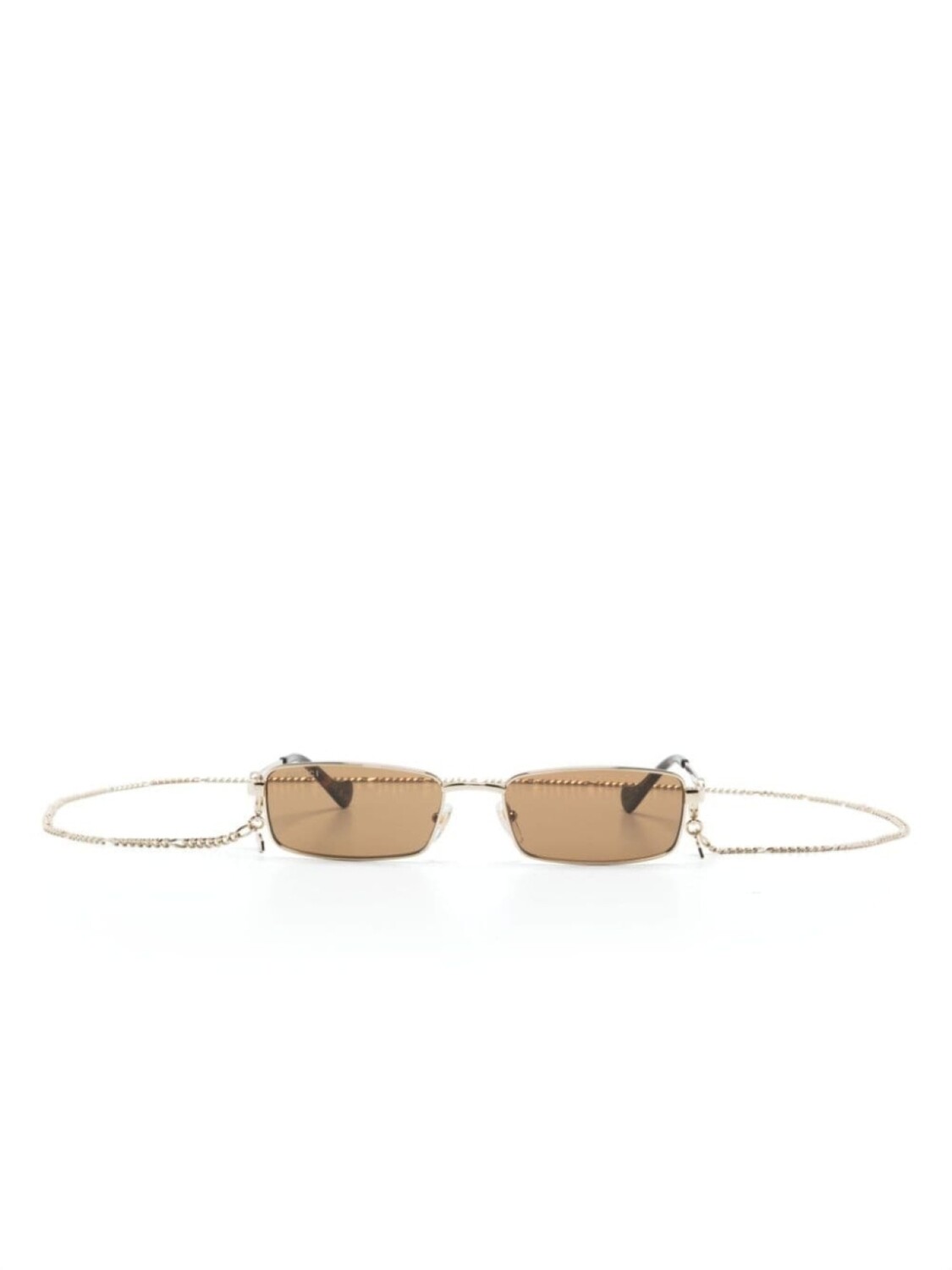 

Gucci Eyewear солнцезащитные очки в прямоугольной оправе, золотистый