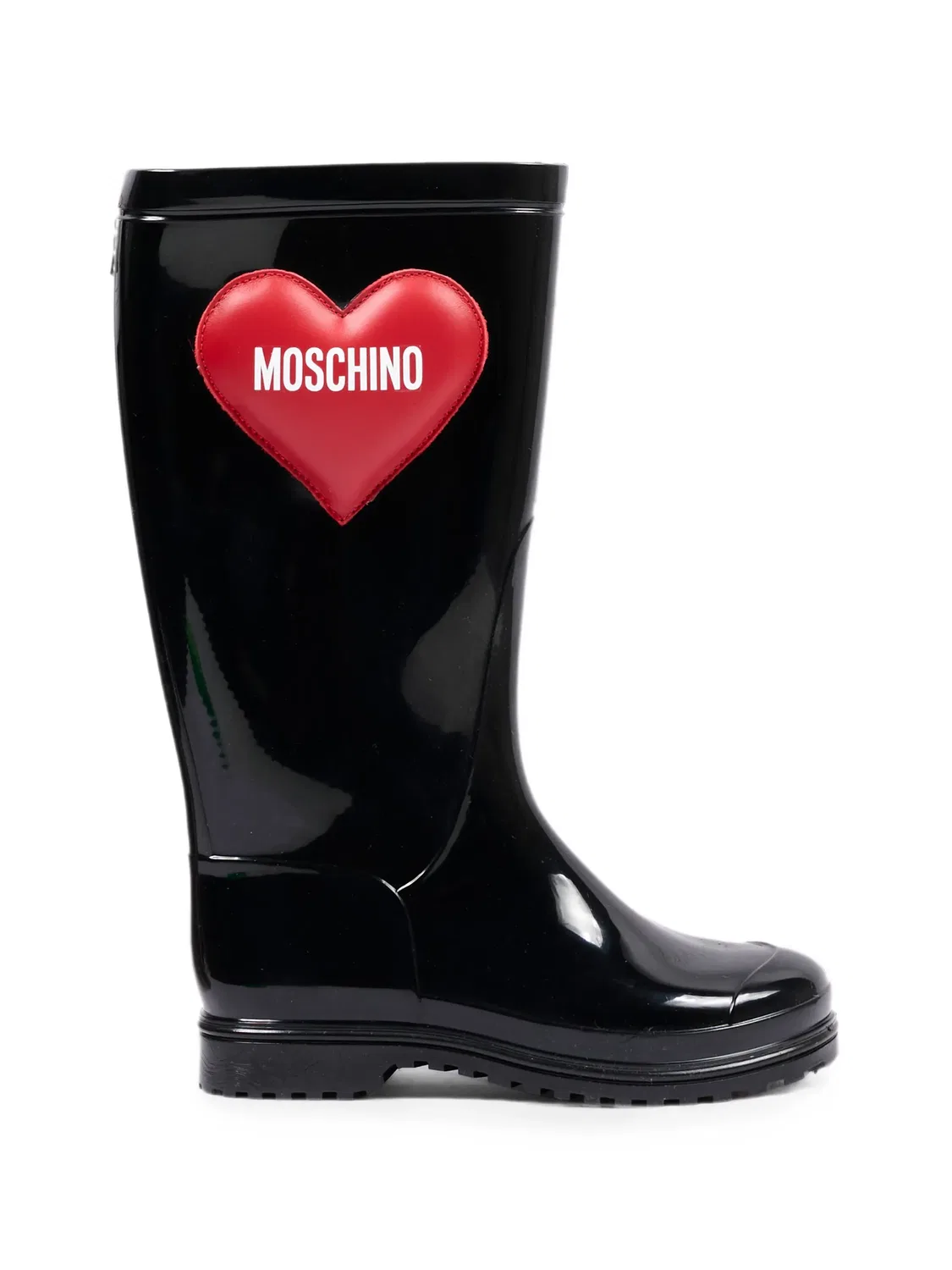 Резиновые сапоги с нашивкой Moschino Kids, черный