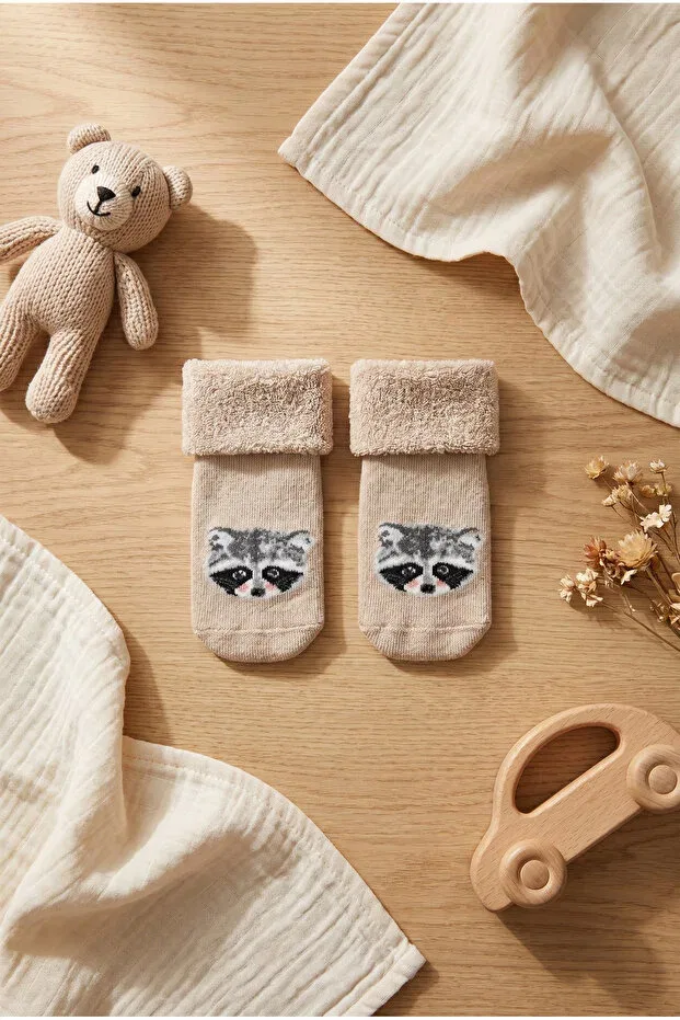 Детские носки с рисунком Bony Socks, Ecru — фото 3