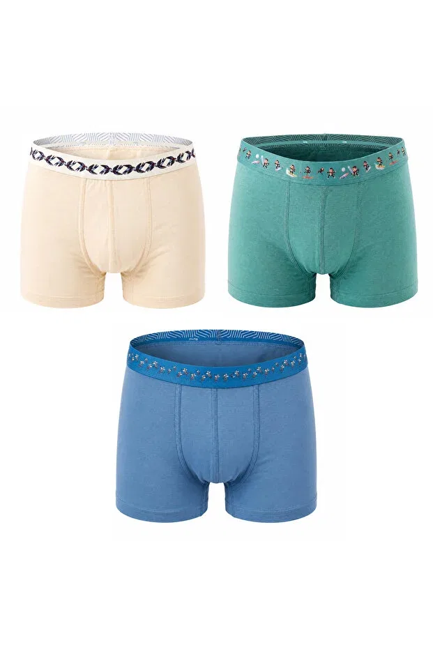 Детские боксеры для мальчиков из микро-модала Tencel Modal Boys' Boxer Briefs Mutig, Cream, Blue, Green