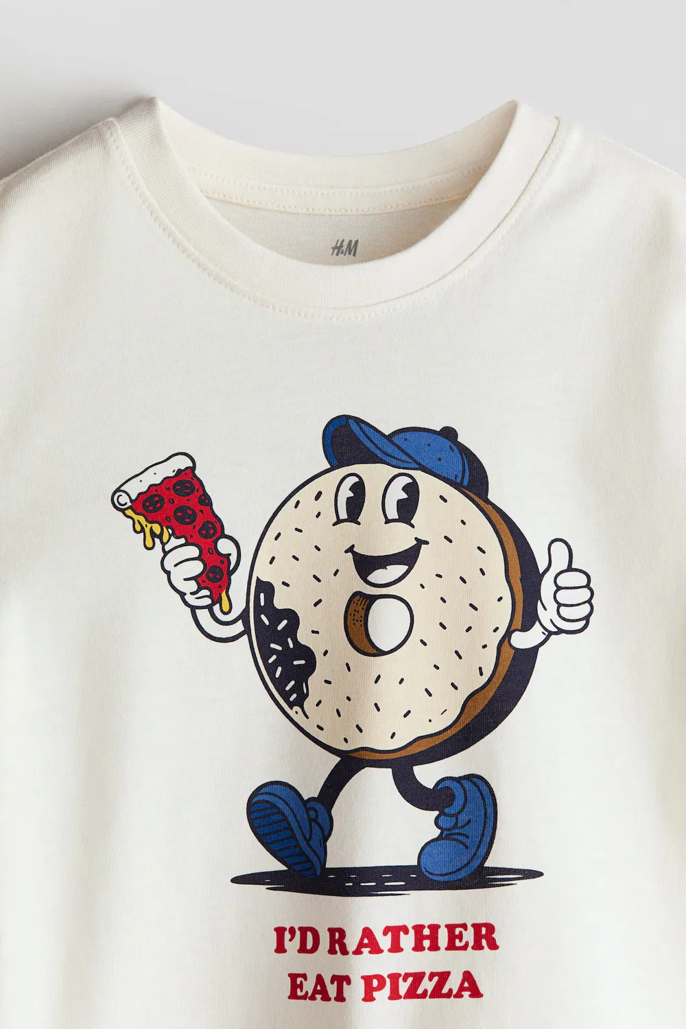 Набор из 3 футболок с принтом H&M, Cremefarben/Pizza — фото 4