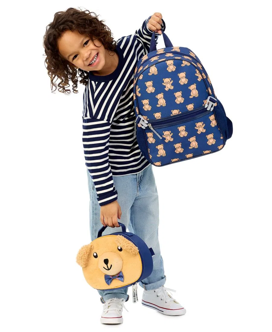 Детский рюкзак с ланч-боксом Bear Preschool, комплект Biz & Bean, Blue/Yellow