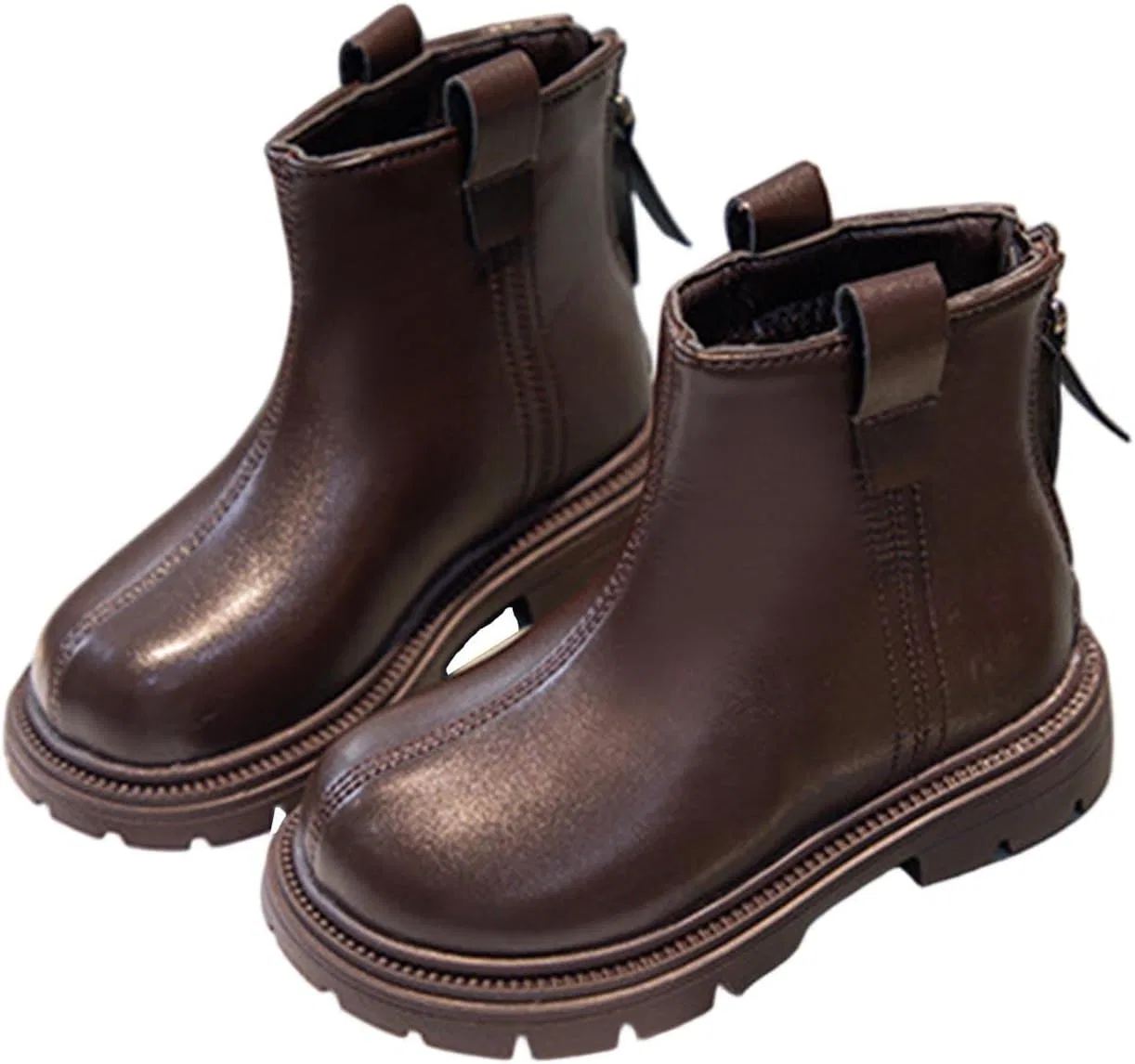 Детские ботинки для девочек с молнией сзади Zzalalana, Brown
