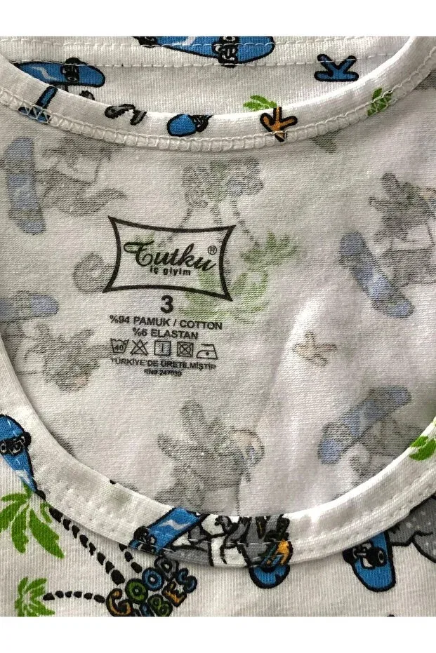 Детское для мальчиков нижнее белье хлопковое 3 шт. Erkrk children's undershirt 3 pack Tutku, Combin3 — фото 4