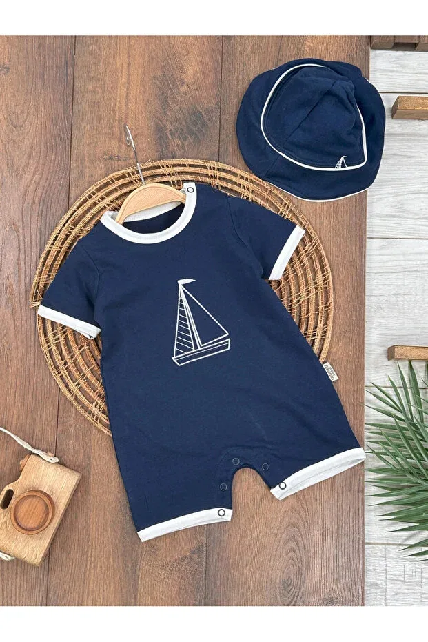 Детский комбинезон для мальчиков с вышивкой Sail, Generic Brands, Navy Blue — фото 2