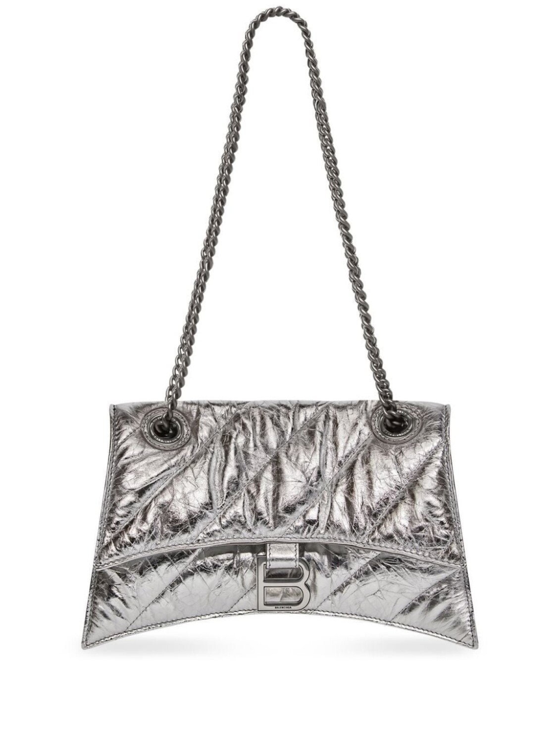 

Сумка на плечо Balenciaga Crush с ремнем-цепочкой, серебристый