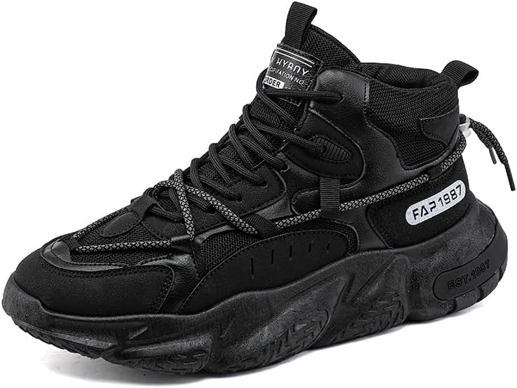 

Мужские кроссовки Azttoztto для бега, тенниса и прогулок, с амортизацией, высокие, спортивные и повседневные, черный