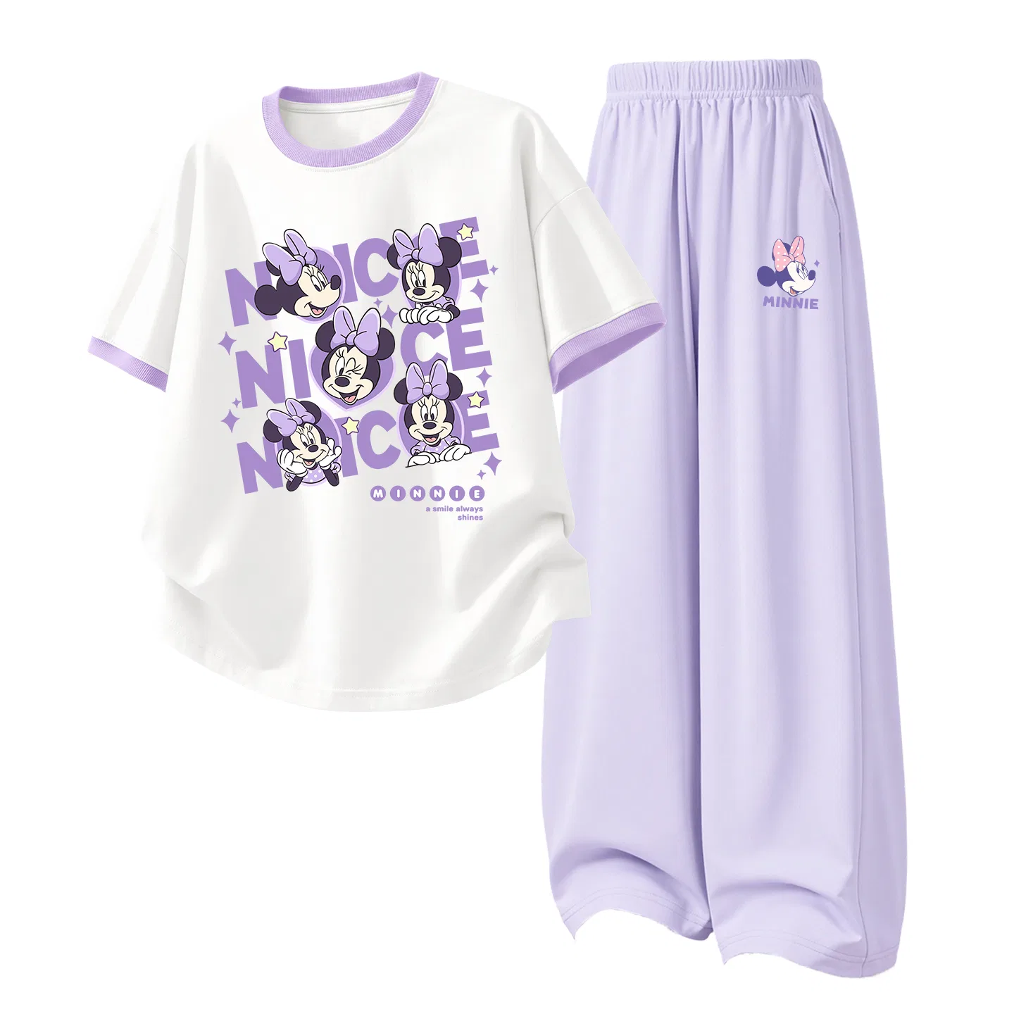 Спортивный костюм Disney Casual Sportswear Di Flower Knot Minnie White Purple