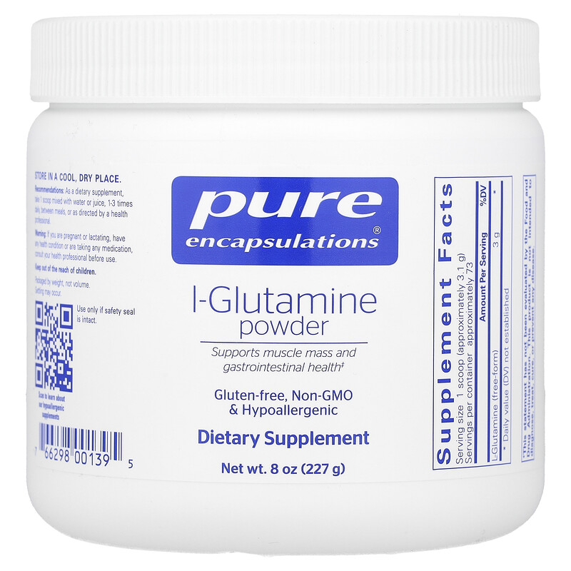 

Pure Encapsulations, L-глютамин в порошке, 227 г (8 унций)