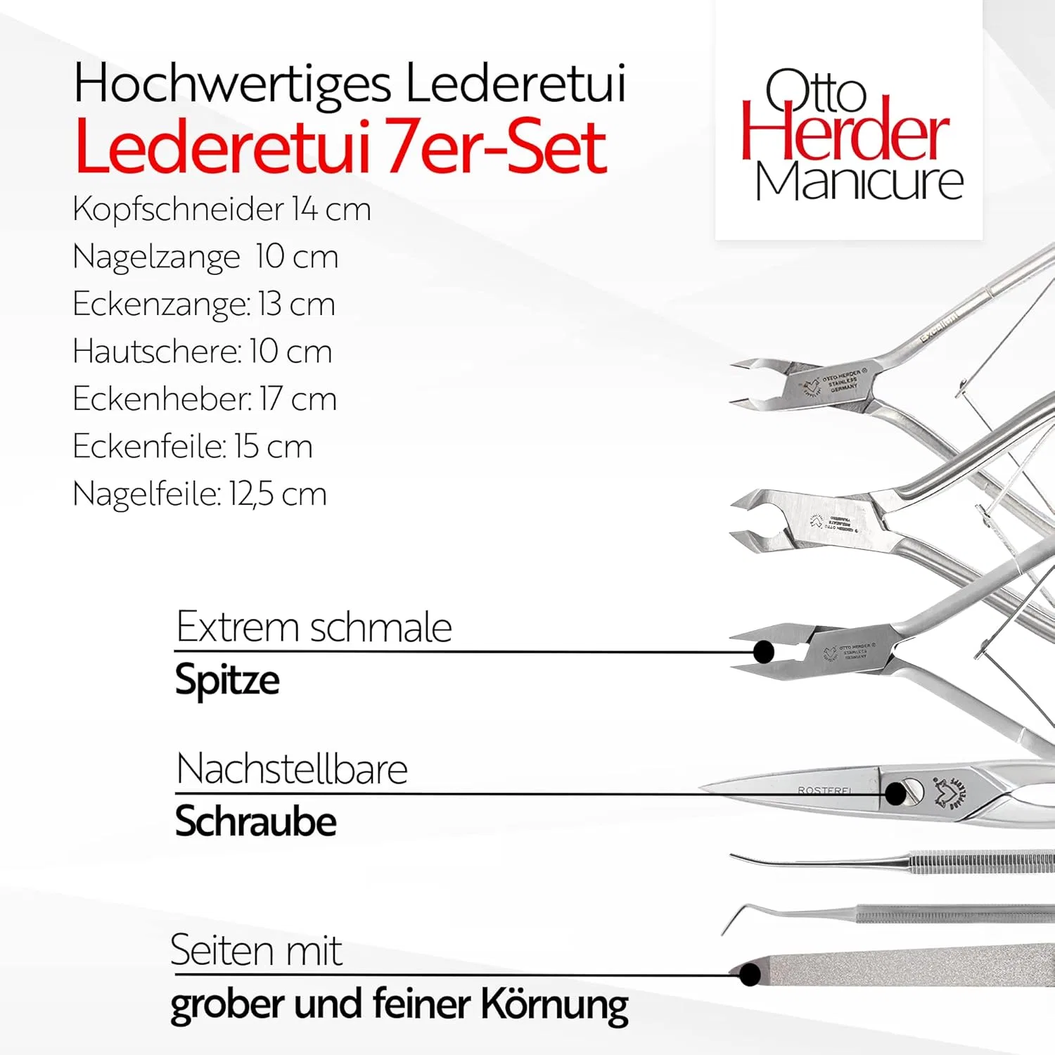 Набор для ухода за ногами Otto Herder Professional, 7 предметов ‎Otto Herder Manicure — фото 2