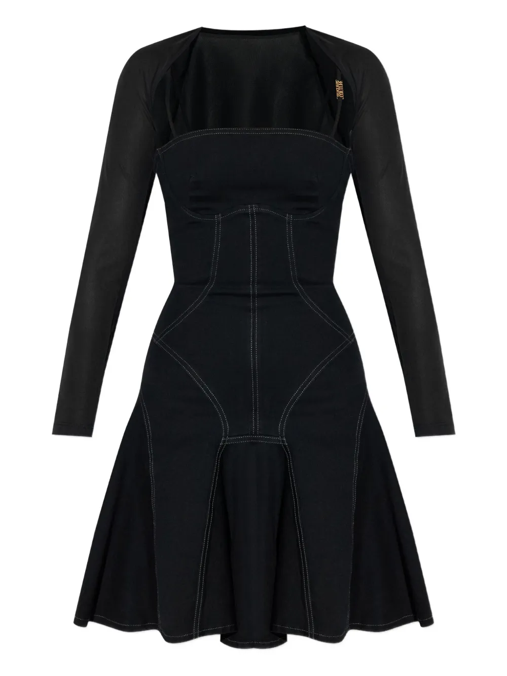 

Расклешенное платье-корсет Versace Jeans Couture, черный