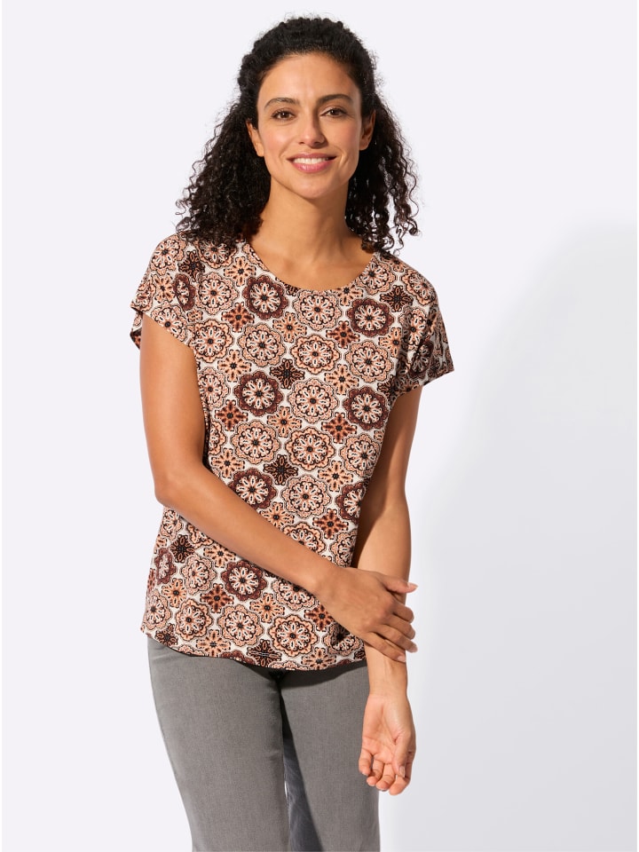 

Рубашка с принтом цвета папайи и экрю WITT WEIDEN