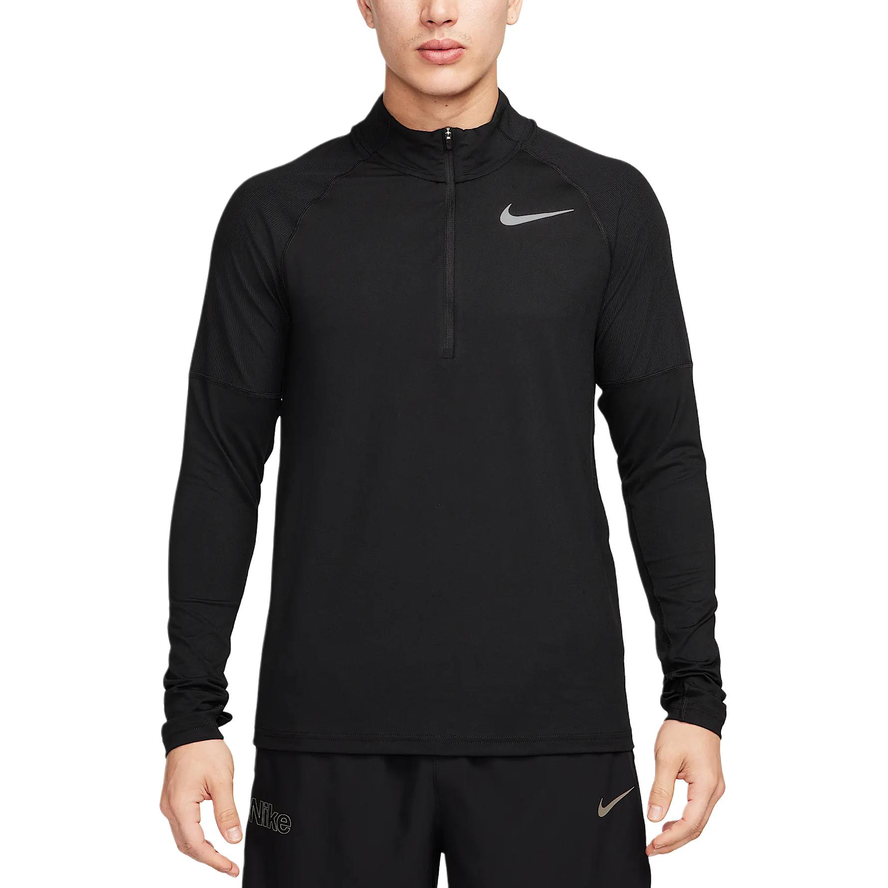 

Полузастежка беговая флисовая футболка Asia Sizing Nike, черный