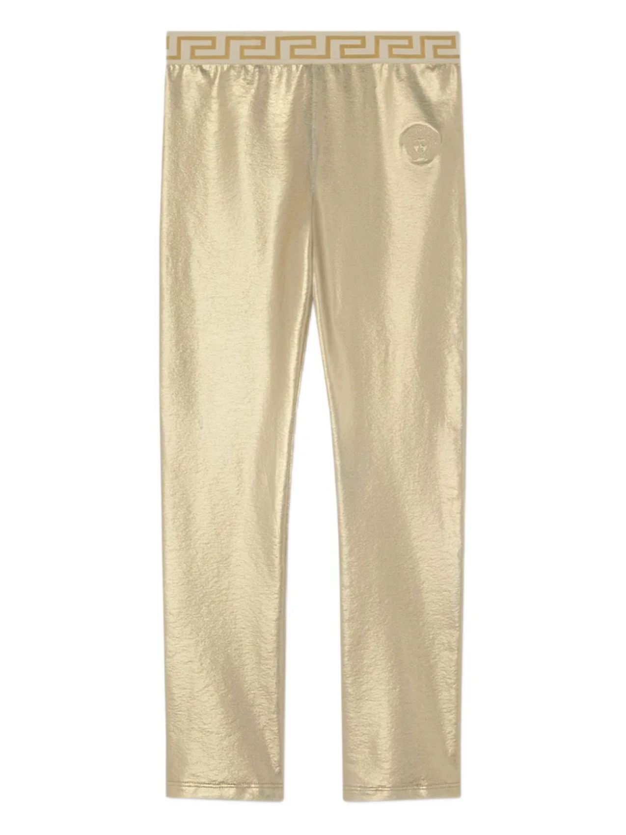 

Versace Kids леггинсы с завышенной талией и эффектом металлик, золотой