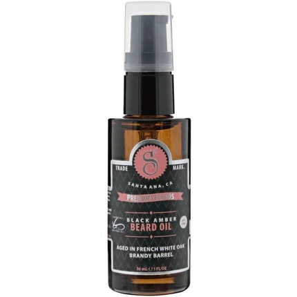 

Premium Blends Beard Oil Несмываемый кондиционер для смягчения волос, увлажнения кожи, устранения перхоти, здорового роста, аромат черного янтаря, 1 жидкая унция Suavecito