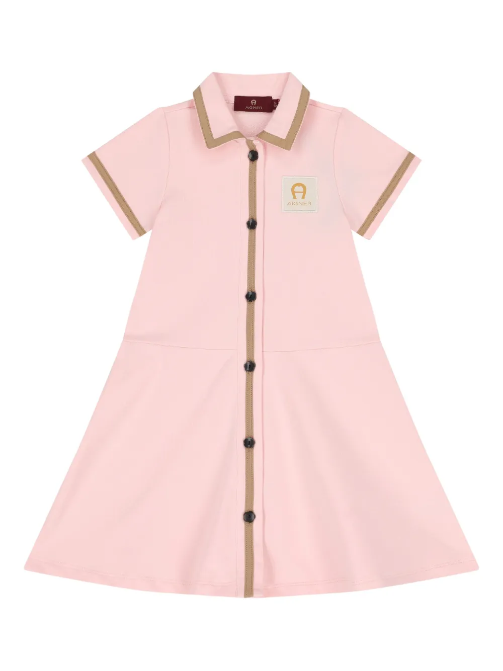 

Платье с воротником-поло и пуговицами Aigner Kids, розовый