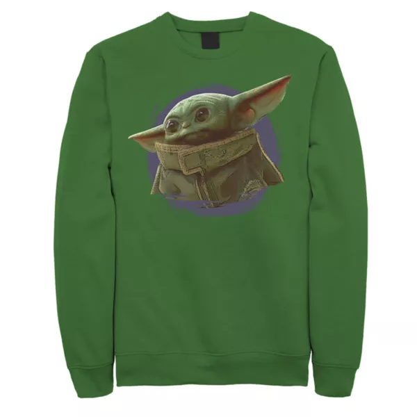 

Мужская флисовая кофта с принтом «Мандалорец: Дитя» фиолетового дыма Star Wars, цвет kelly