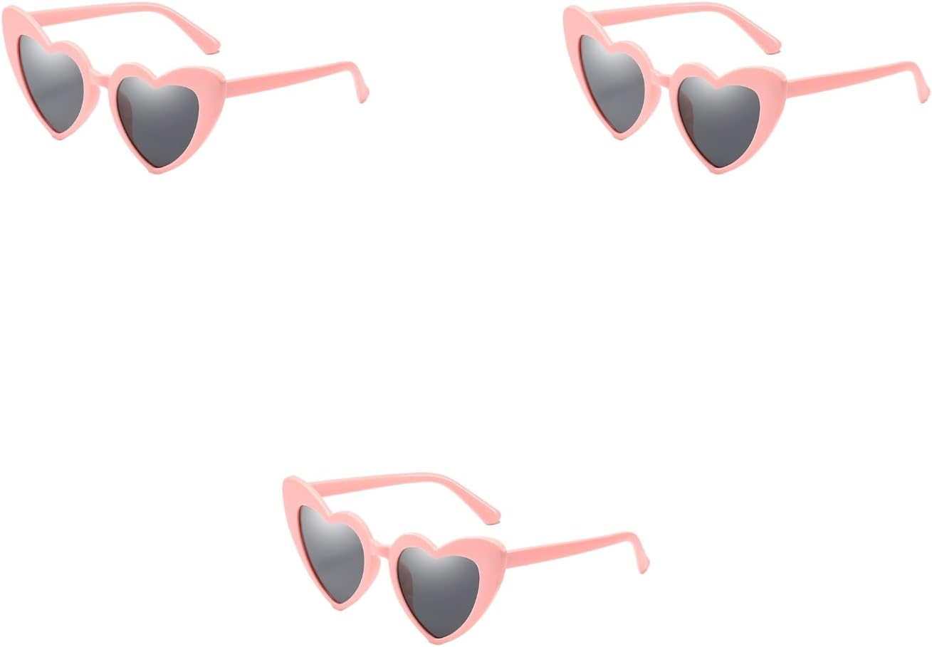 

Солнцезащитные очки в форме сердца для женщин, разноцветные очки в форме сердца для детей/девочек/подростков/вечеринок/хип-хопа ooibnn, Pink-3pairs (Expensive in Shipping)