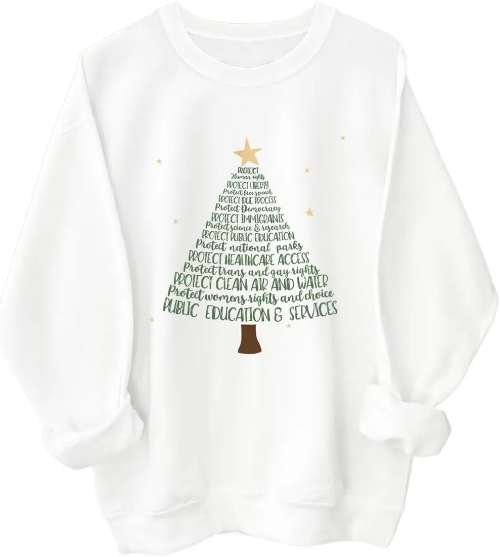 

Свитшот с рождественской елкой Protect Christmas Tree, мужской и женский