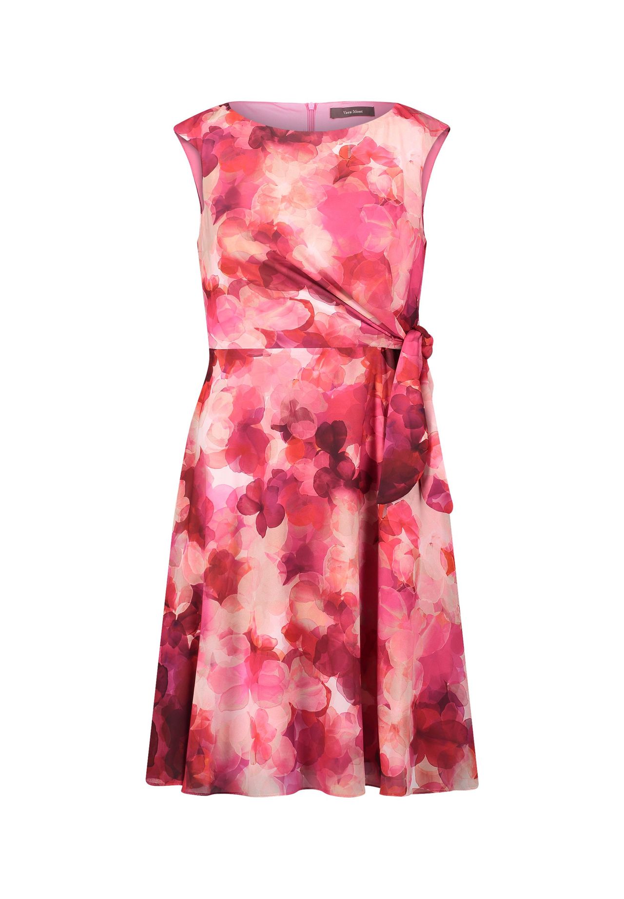 

Коктейльное платье с поясом Vera Mont, розово-красный