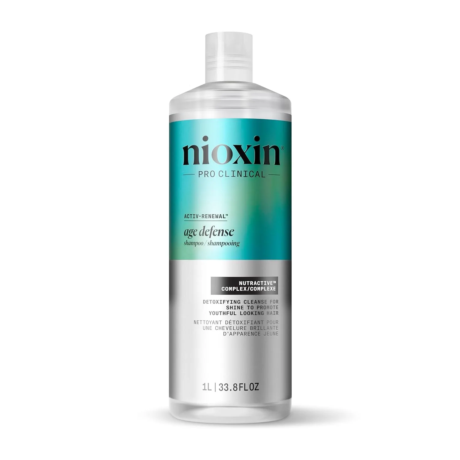 Шампунь Nioxin Age Defense для стареющих волос, очищающий кожу головы с ниацинамидом, глубоко очищает и осветляет, без парабенов, сульфатов и силиконов, для ежедневного использования 1000 мл (.)
